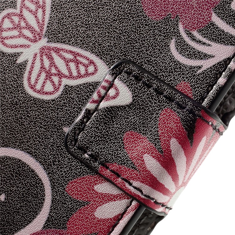 Stylish Patterned Leather Wallet Stand Cover for Huawei Y5II / Y5 II - Floral Butterfly-9
