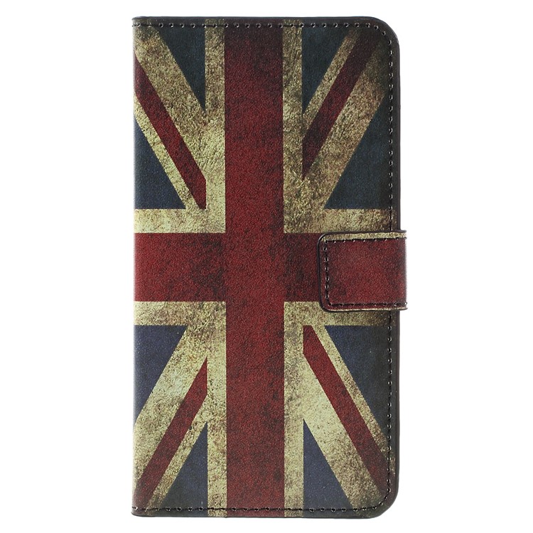 Stylish Patterned Wallet Stand Leather Shell for Huawei Y5II / Y5 II - Vintage UK Flag-3