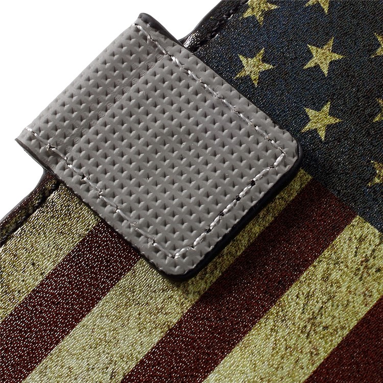 Stylish Illustration Leather Folio Phone Case for Huawei Y5II / Y5 II - Retro US Flag-10