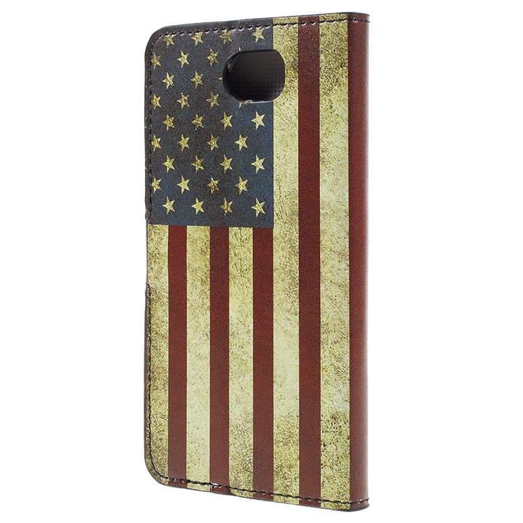 Stylish Illustration Leather Folio Phone Case for Huawei Y5II / Y5 II - Retro US Flag-2