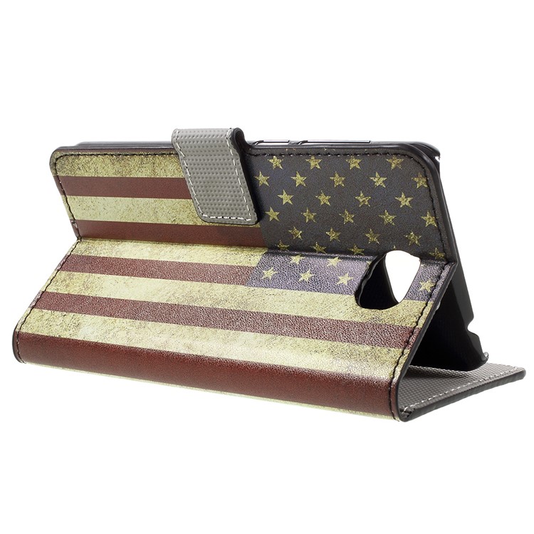 Stylish Illustration Leather Folio Phone Case for Huawei Y5II / Y5 II - Retro US Flag-4