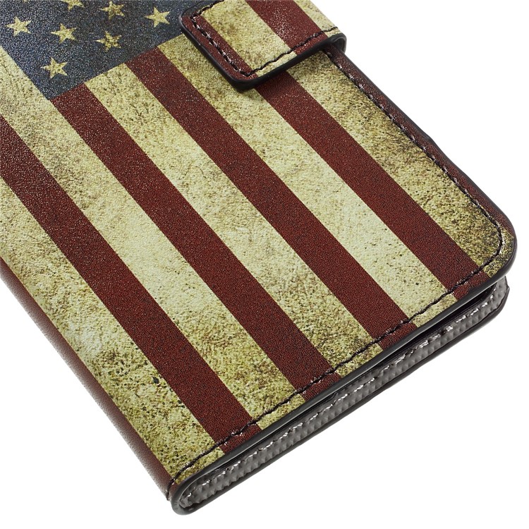 Stylish Illustration Leather Folio Phone Case for Huawei Y5II / Y5 II - Retro US Flag-7