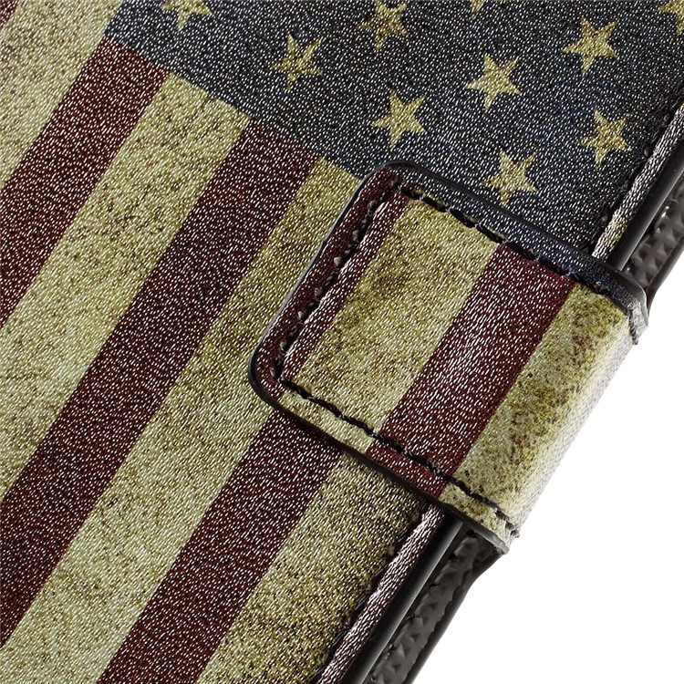 Stylish Illustration Leather Folio Phone Case for Huawei Y5II / Y5 II - Retro US Flag-9