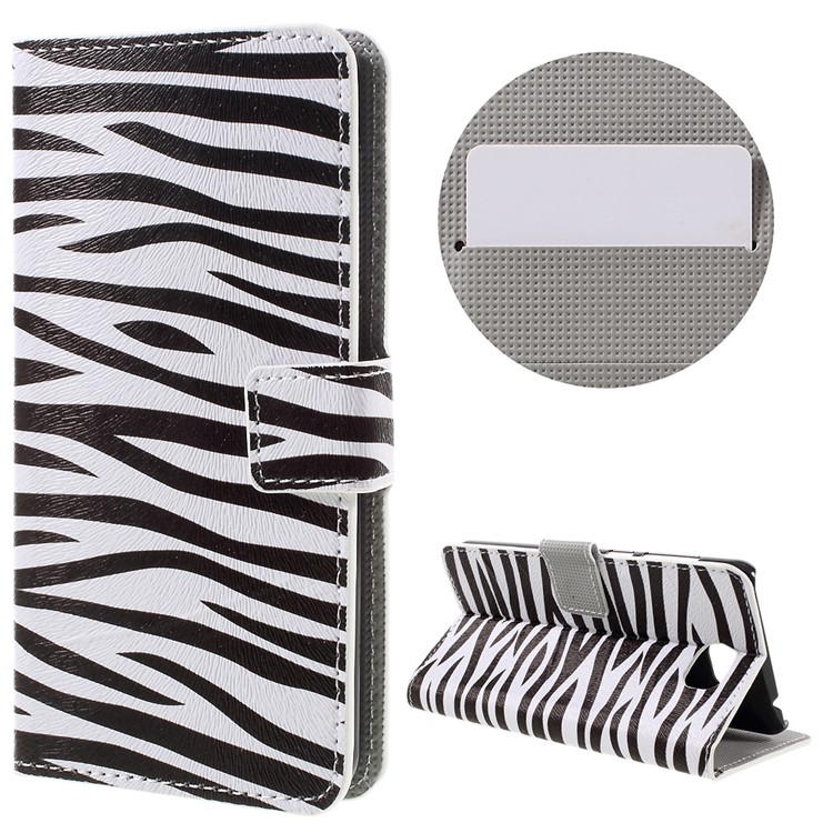 Stylish Illustration Leather Protective Cover for Huawei Y5II / Y5 II - Zebra Stripe-1