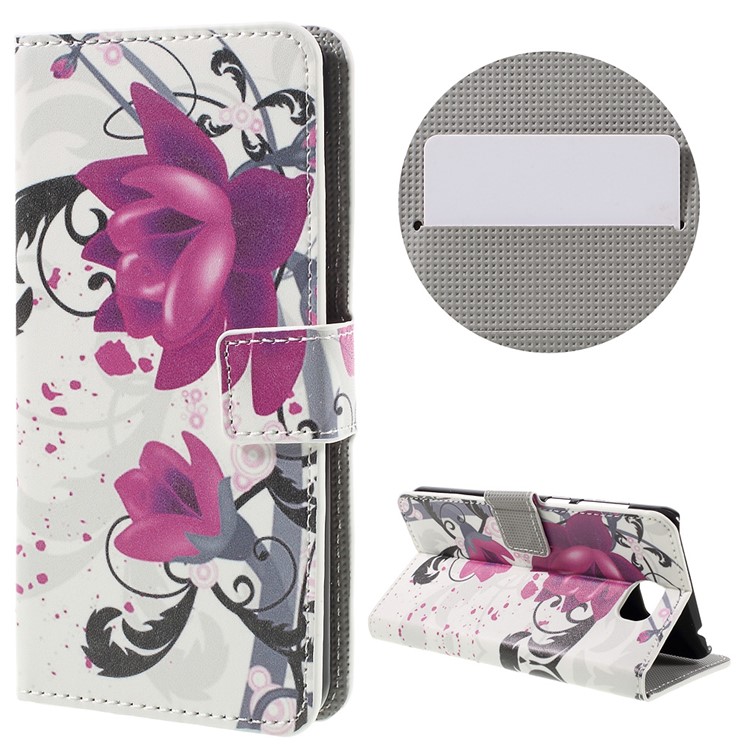Stylish Folio Leather Wallet Stand Shell for Huawei Y5II / Y5 II - Kapok Flowers-1