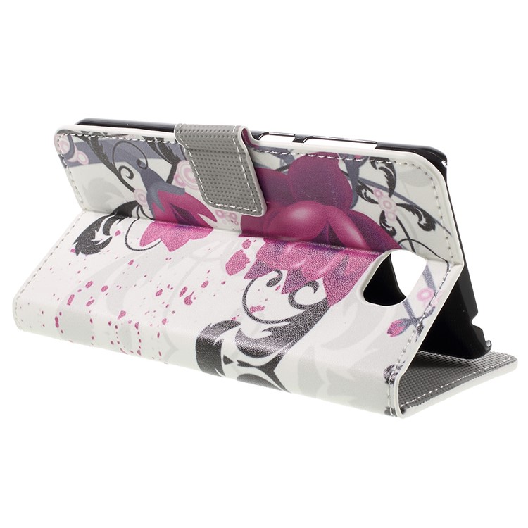 Stylish Folio Leather Wallet Stand Shell for Huawei Y5II / Y5 II - Kapok Flowers-4