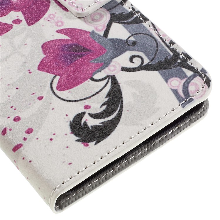 Stylish Folio Leather Wallet Stand Shell for Huawei Y5II / Y5 II - Kapok Flowers-7