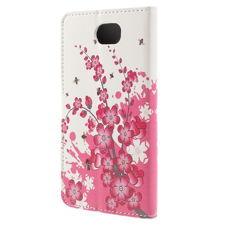 Stylish Patterned Stand Leather Wallet Case for Huawei Y5II / Y5 II - Plum Blossom-2