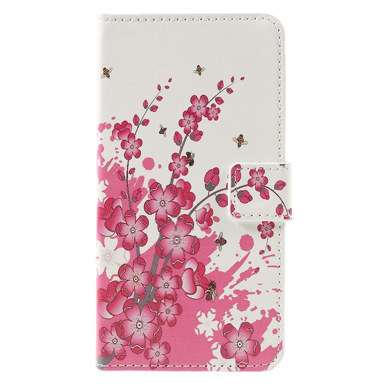 Stylish Patterned Stand Leather Wallet Case for Huawei Y5II / Y5 II - Plum Blossom-3