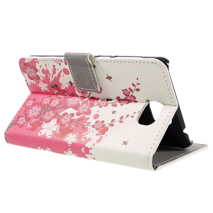 Stylish Patterned Stand Leather Wallet Case for Huawei Y5II / Y5 II - Plum Blossom-5