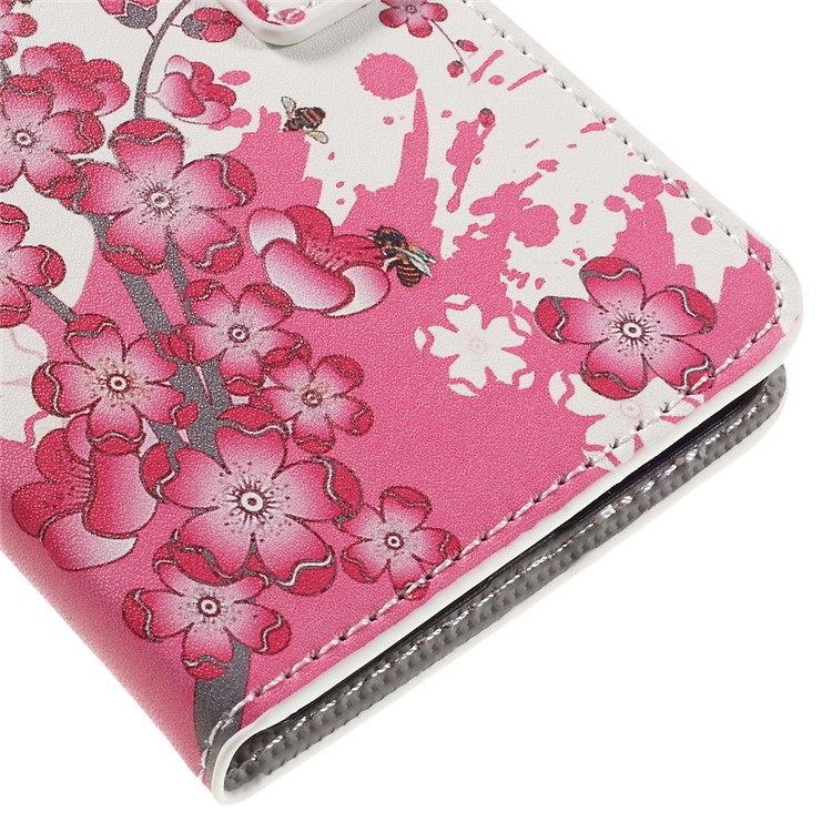 Stylish Patterned Stand Leather Wallet Case for Huawei Y5II / Y5 II - Plum Blossom-7