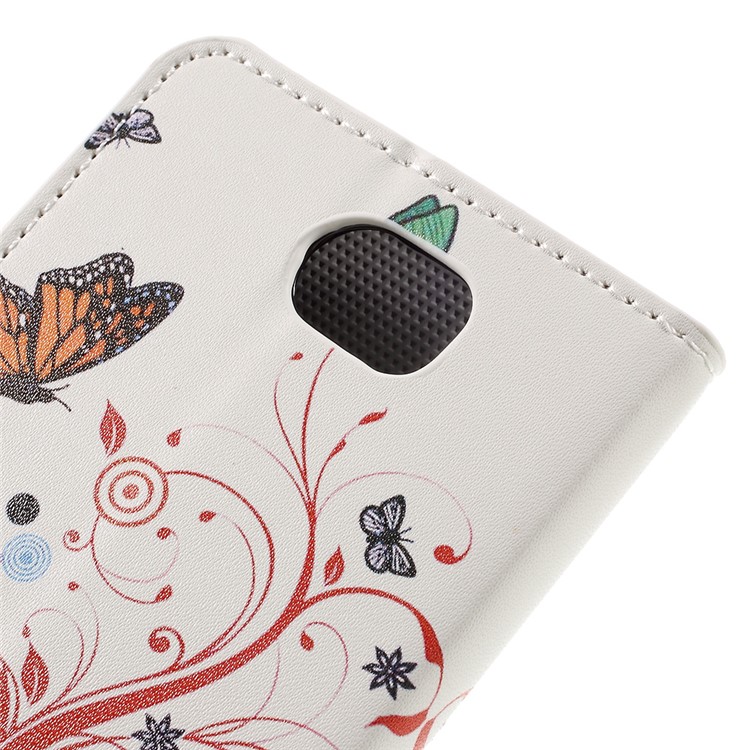 Stylish Pattern Printing Leather Folio Cover for Huawei Y5 II / Y5II - Butterflies and Circles-8