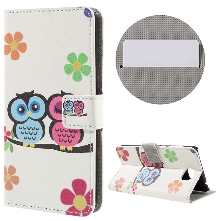Stylish Patterned Leather Protector Cover for Huawei Y5II / Y5 II - Owl Couple-1