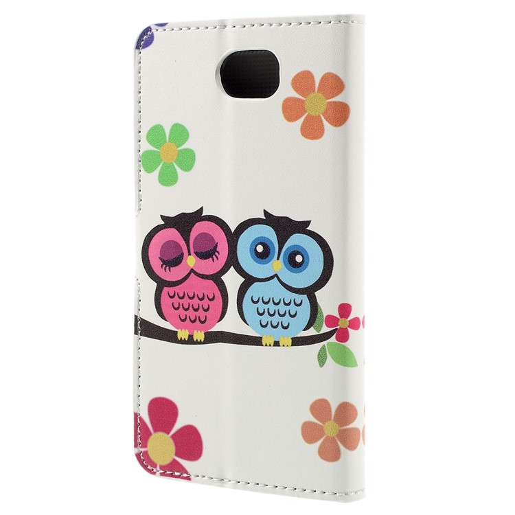 Stylish Patterned Leather Protector Cover for Huawei Y5II / Y5 II - Owl Couple-2