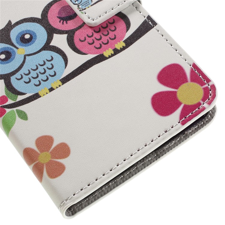 Stylish Patterned Leather Protector Cover for Huawei Y5II / Y5 II - Owl Couple-7