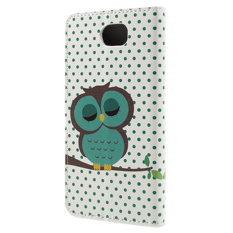 Stylish Illustration Leather Wallet Shell for Huawei Y5II / Y5 II - Dozing Owl-2