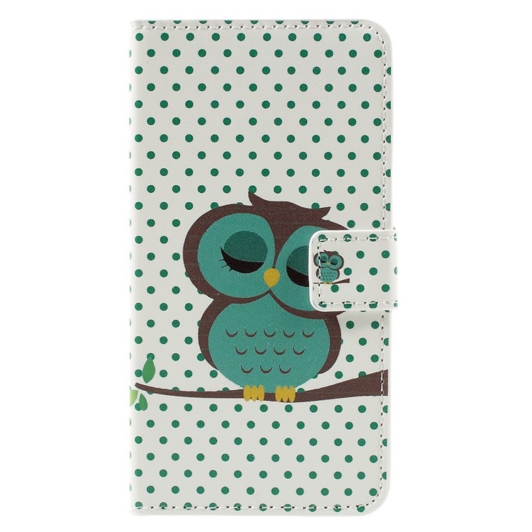 Stylish Illustration Leather Wallet Shell for Huawei Y5II / Y5 II - Dozing Owl-3