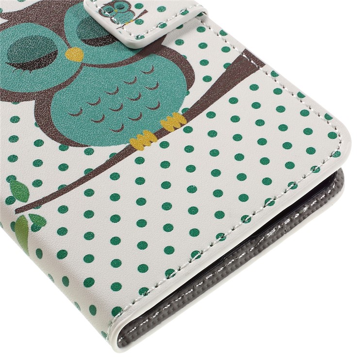 Stylish Illustration Leather Wallet Shell for Huawei Y5II / Y5 II - Dozing Owl-7