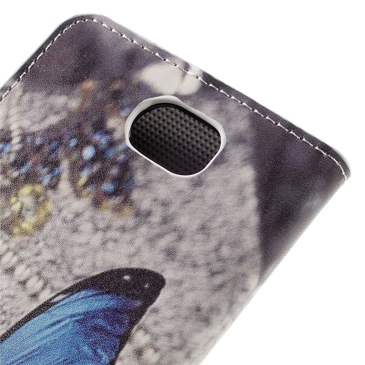 Stylish Patterned PU Leather Wallet Case for Huawei Y5II / Y5 II - Blue Butterfly-8