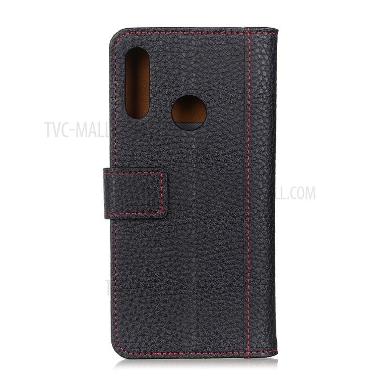 Litchi Skin Leather Wallet Case for Huawei P40 lite E / Y7p - Black-8