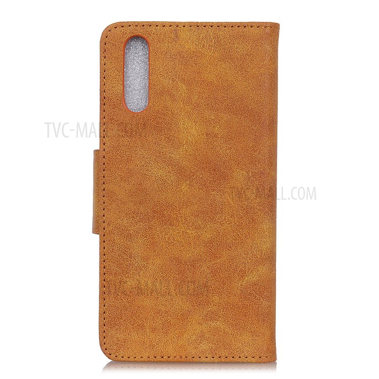 Vintage Style Split Leather Wallet Case Accessory for Huawei Enjoy 10/Y7 (2020) - Brown-11