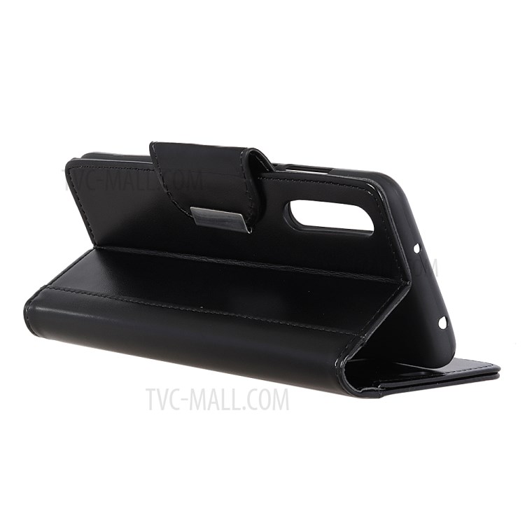 PU Leather Wallet Stand Phone Cover for Huawei Enjoy 10/Y7 2020 - Black-12