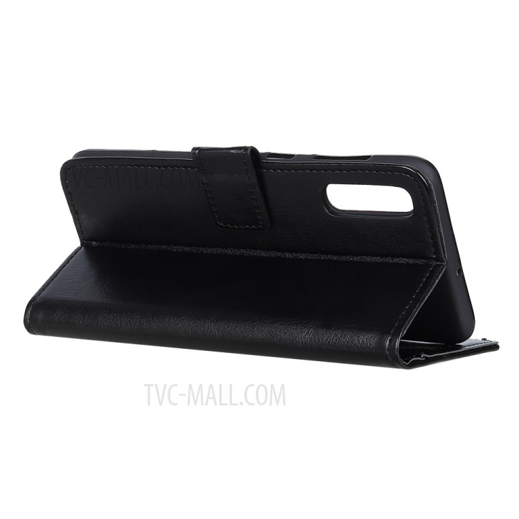 Crazy Horse Leather Wallet Case for Huawei Enjoy 10 / Y7 (2020) - Black-8