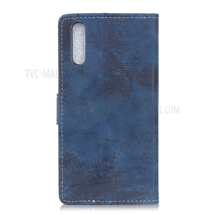 Vintage Style Leather Wallet Case for Huawei Enjoy 10 / Y7 (2020) - Blue-3