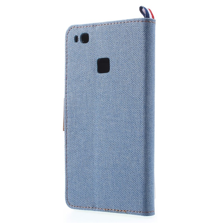 Canvas Diary Woven Texture Folio Leather Stand Case for Huawei P9 Lite/G9 Lite - Baby Blue-2