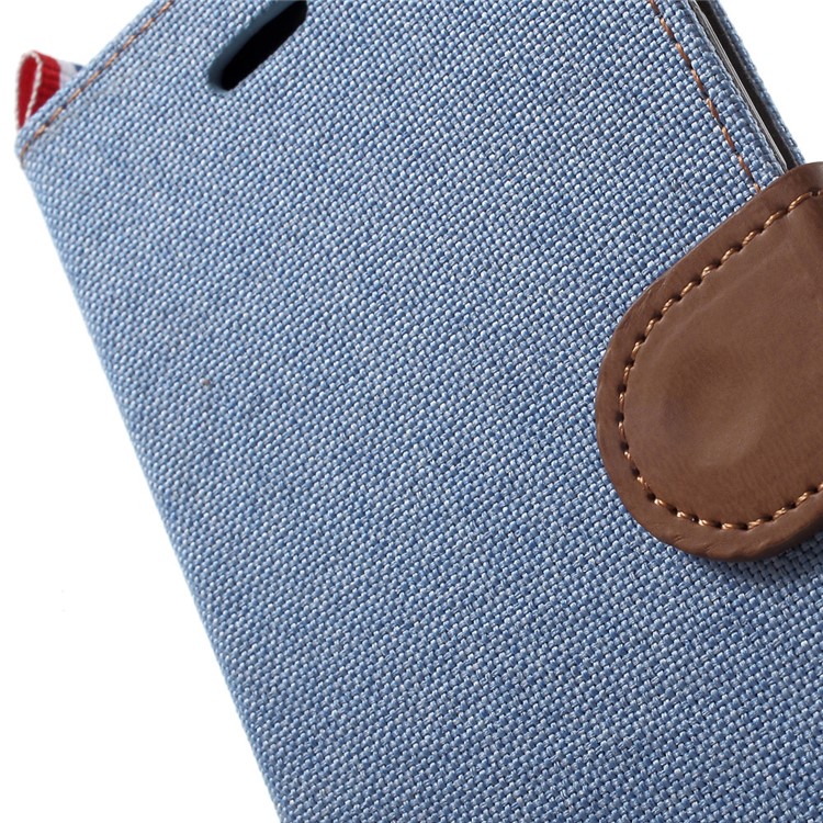 Canvas Diary Woven Texture Folio Leather Stand Case for Huawei P9 Lite/G9 Lite - Baby Blue-6