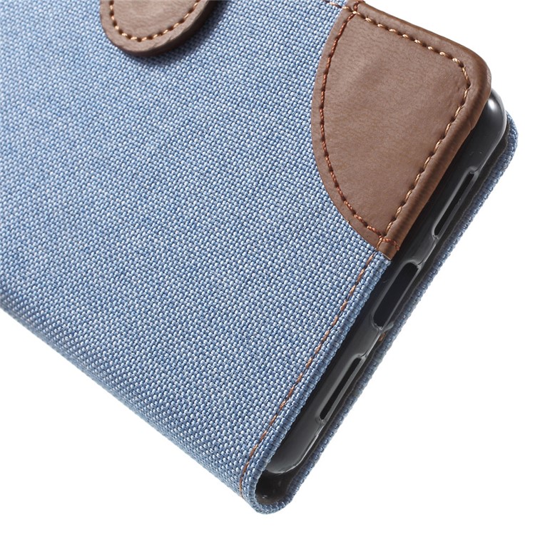 Canvas Diary Woven Texture Folio Leather Stand Case for Huawei P9 Lite/G9 Lite - Baby Blue-7