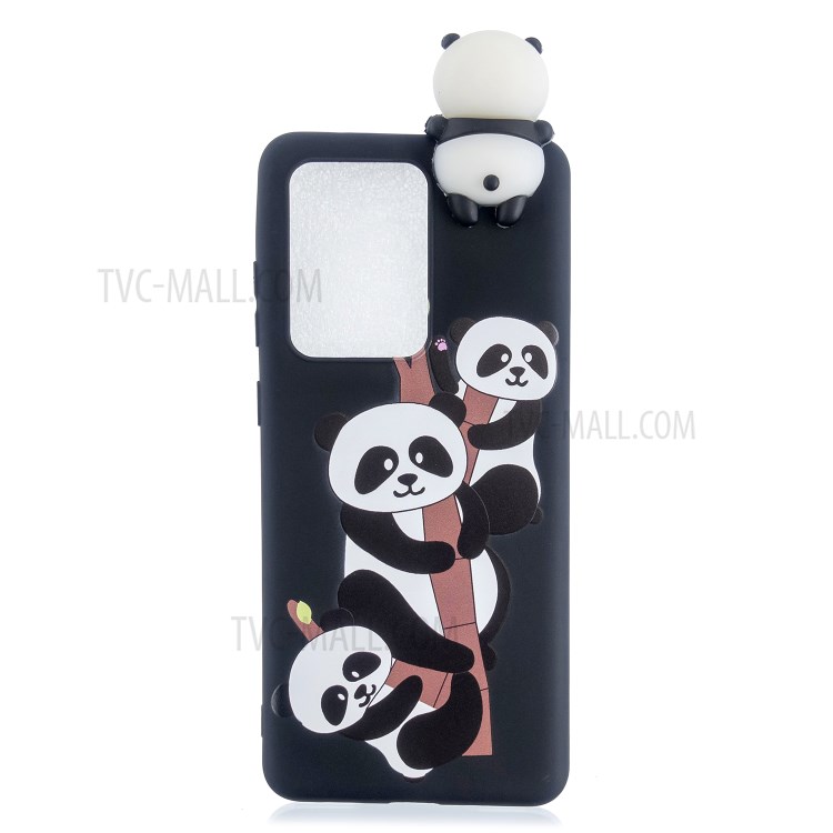 3D Doll Decor Soft TPU Phone Cover Protection Casing for Huawei P40 Pro - Three Pandas-2