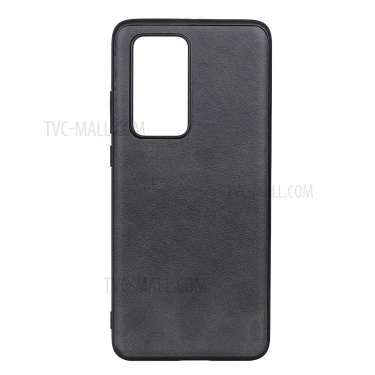 Matte PU Leather Skin Plastic +TPU Combo Cover for Huawei P40 Pro - Black-1