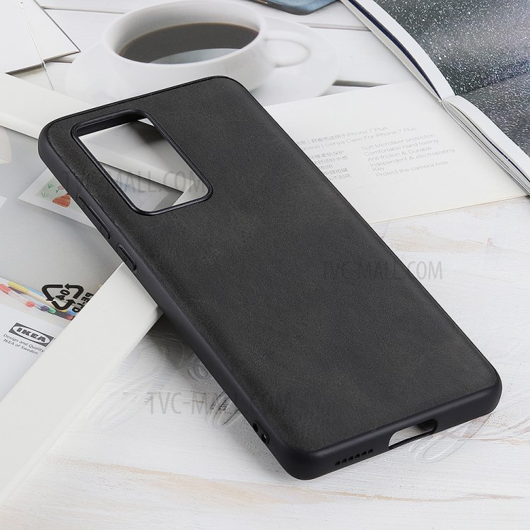 Matte PU Leather Skin Plastic +TPU Combo Cover for Huawei P40 Pro - Black-2