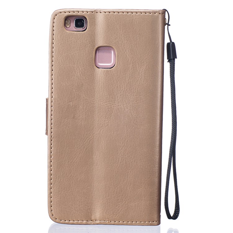 Impressum Dandelion und Lovers Leder Cover für Huawei P9 Lite - Gold-2