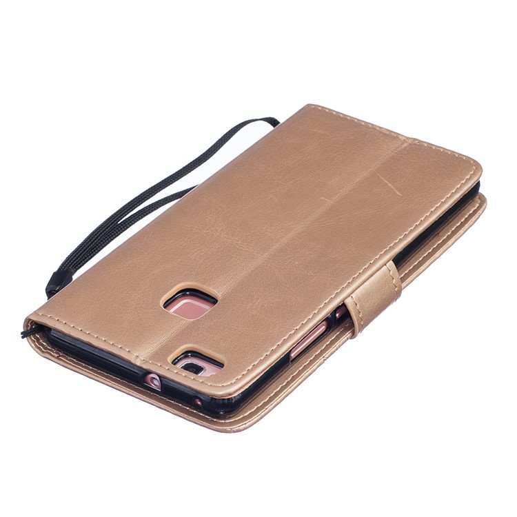 Impressum Dandelion und Lovers Leder Cover für Huawei P9 Lite - Gold-4