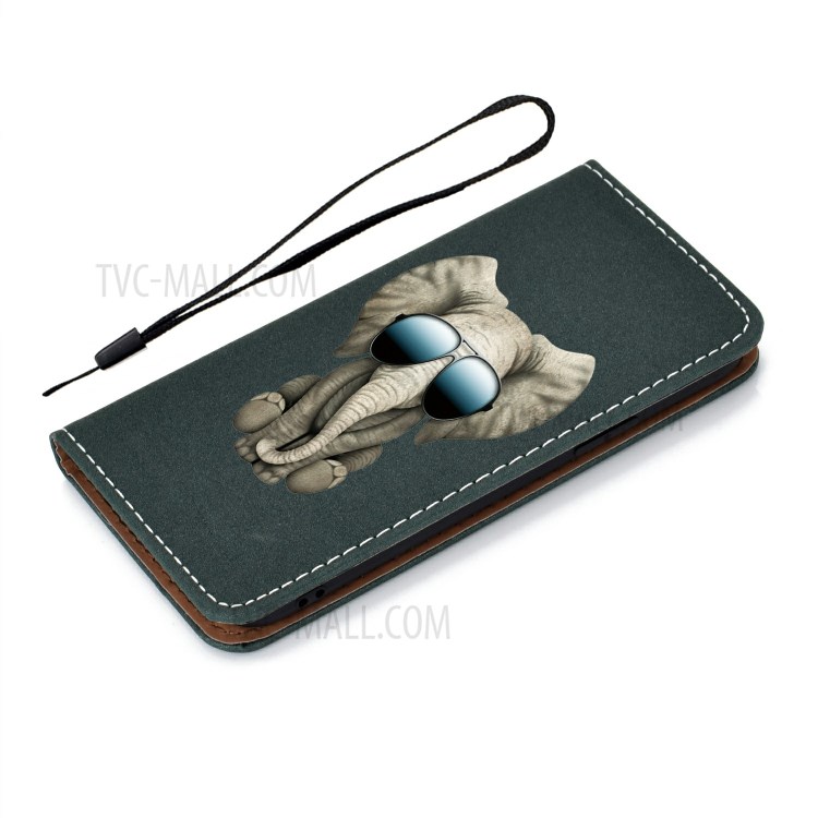 Pattern Printing PU Leather Card Slot TPU Case for Huawei Nova 6 4G Version - Elephant-10