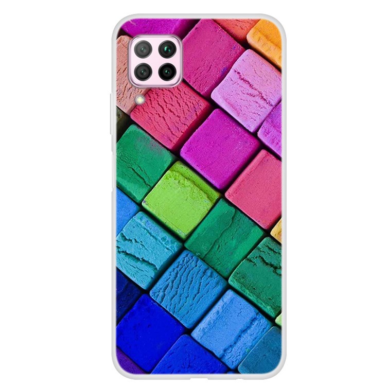 Pattern Printing Soft TPU Back Protection Case for Huawei P40 lite/nova 6 SE/Nova 7i - Colorful Blocks-1