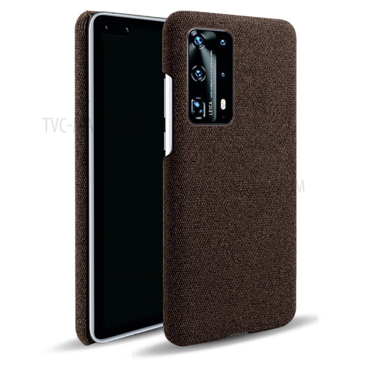 KSQ Cloth Texture Hard Plastic Case for Huawei P40 Pro - Brown-1