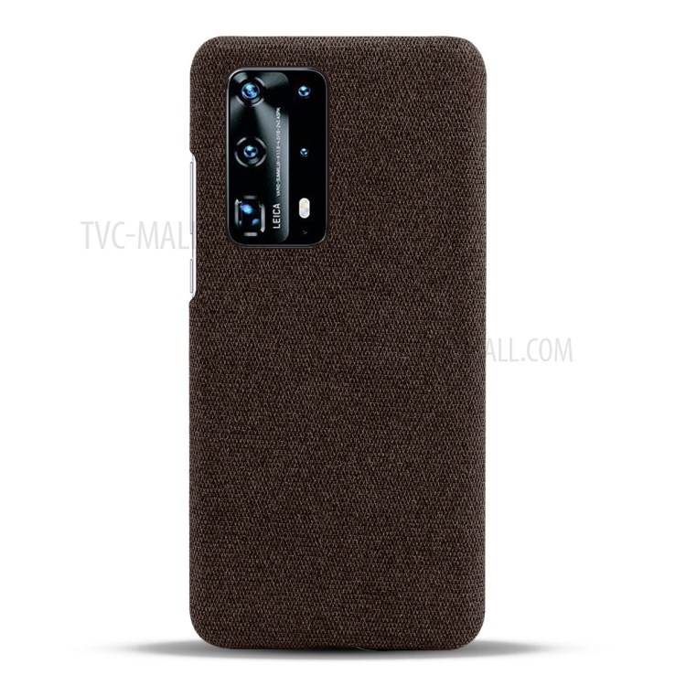 KSQ Cloth Texture Hard Plastic Case for Huawei P40 Pro - Brown-3