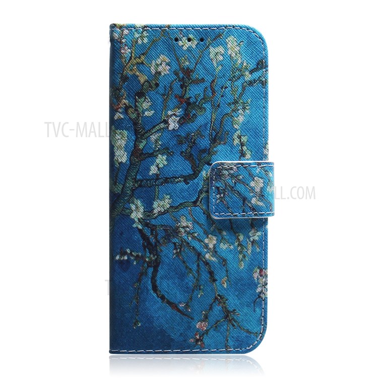 Pattern Printing Wallet Leather Shell Stand Phone Case for Huawei P40 - Flower Tree-2