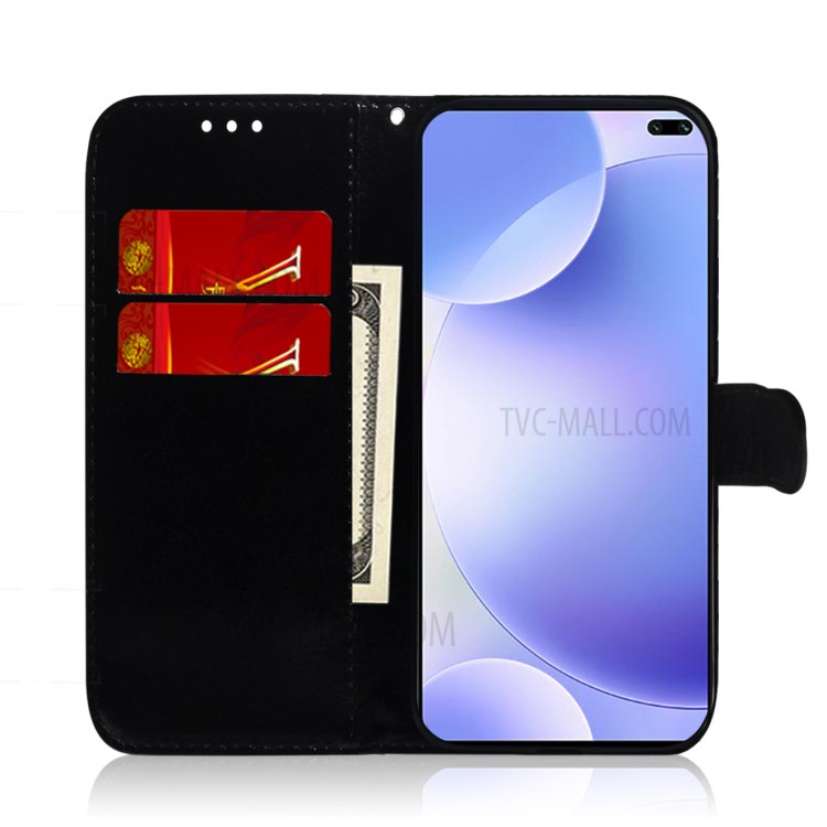 Flower Pattern Leather Stand Case with Card Slots for Huawei P40 Pro - Blue-8