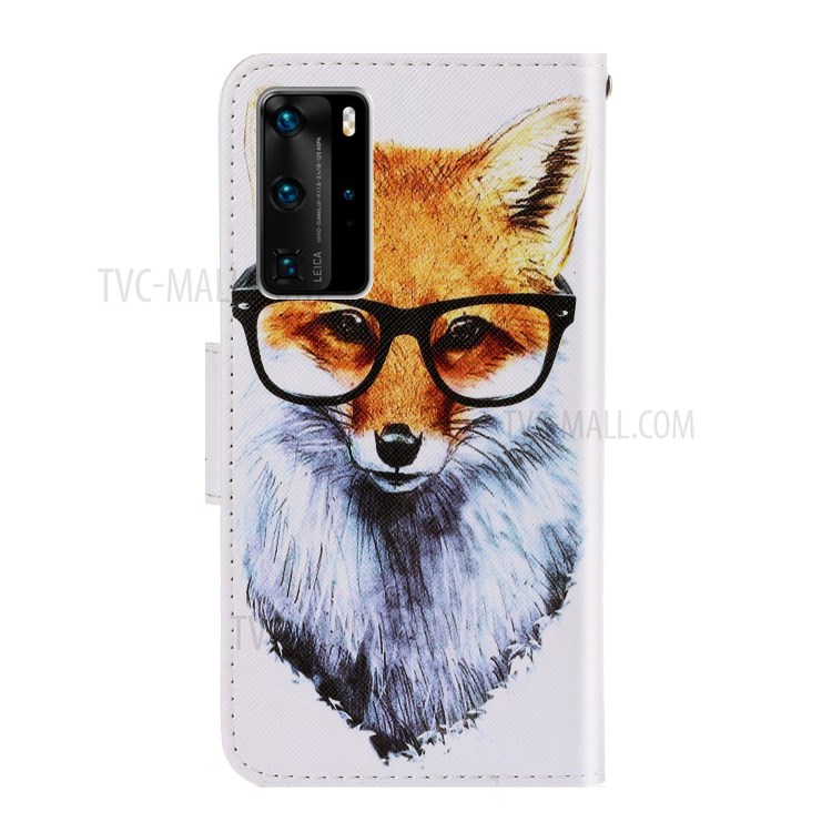 Pattern Printing Leather Wallet Stand Case for Huawei P40 Pro - Dog-3