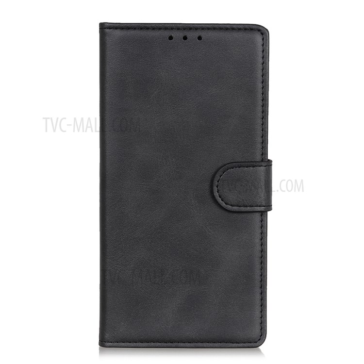 Matte Skin Leather Stand Cover with Wallet Phone Cover for Huawei P40 lite E - Black-4