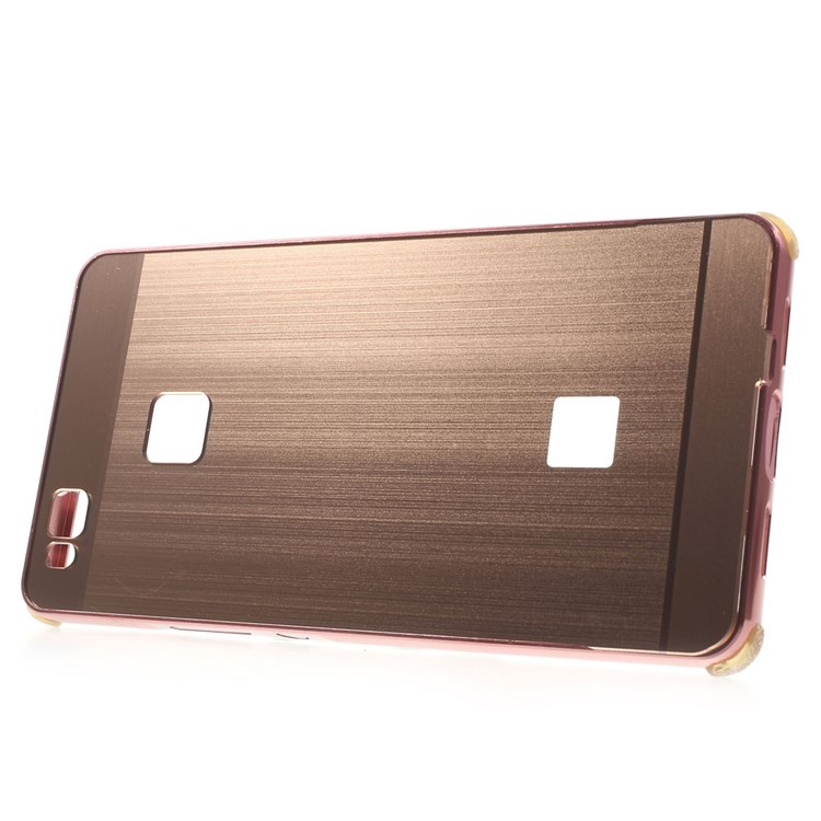 Aluminum Alloy Frame + Brushed Acrylic Back Cover for Huawei P9 Lite - Rose Gold-4