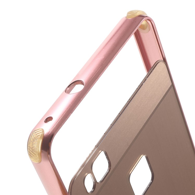 Aluminum Alloy Frame + Brushed Acrylic Back Cover for Huawei P9 Lite - Rose Gold-7
