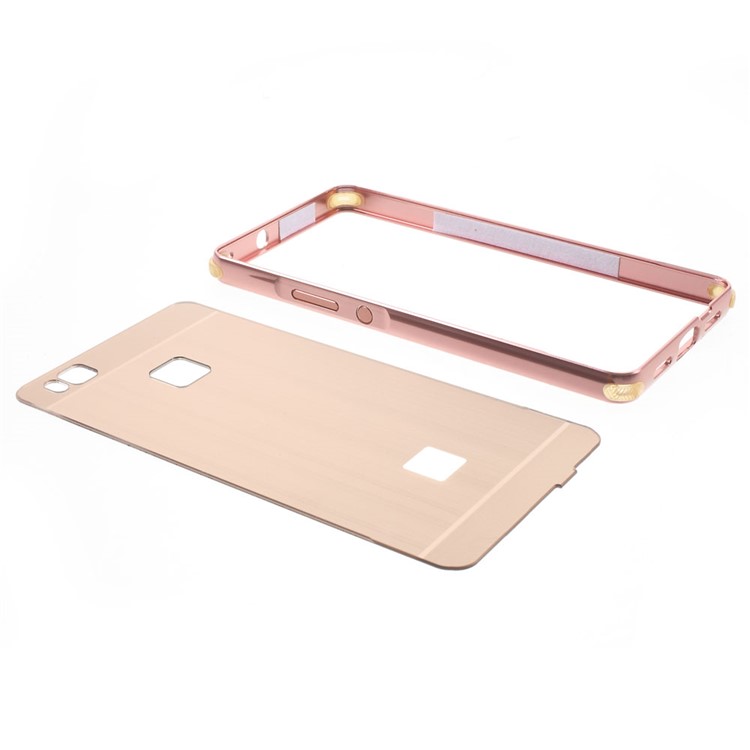 Aluminum Alloy Frame + Brushed Acrylic Back Cover for Huawei P9 Lite - Rose Gold-9