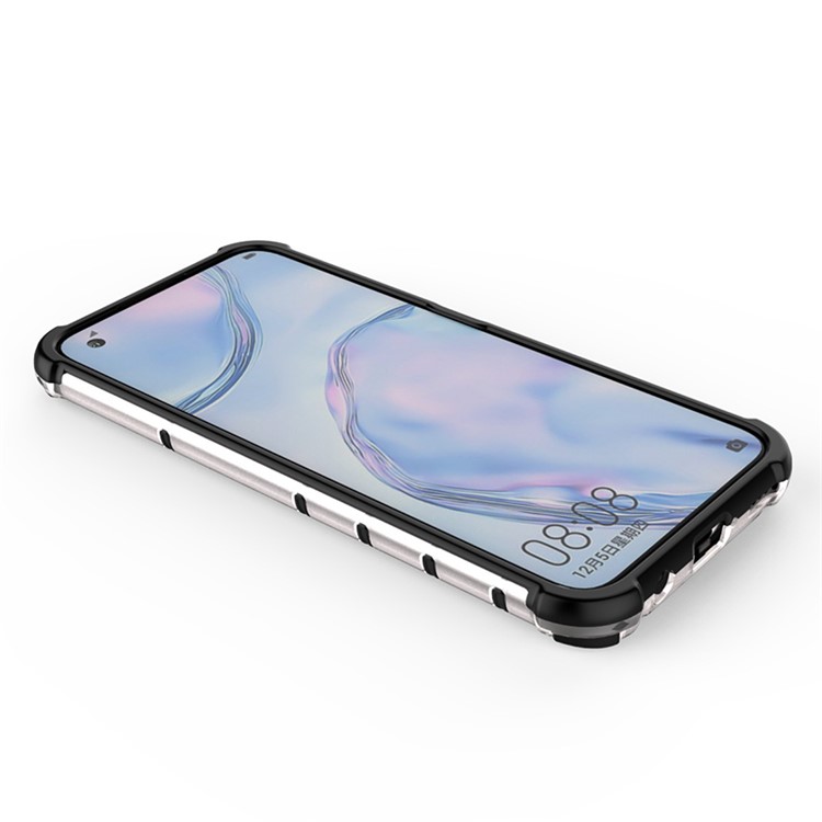 Сотовой Шаблон Shock-probose TPU + PC Combo Case Для Huawei P40 Lite/nova 7i/nova 6 SE - Белый