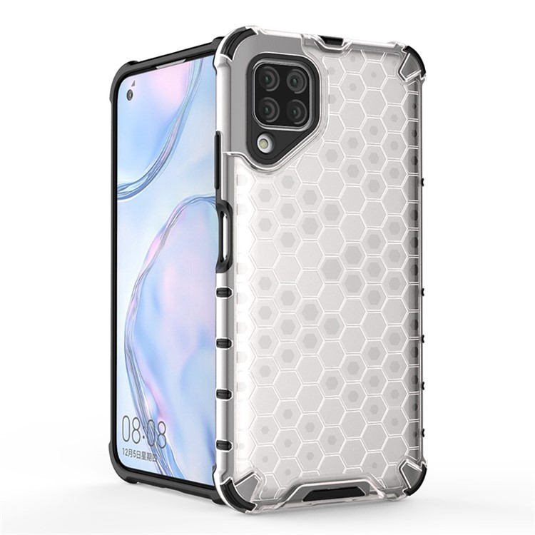 Honeycomb Pattern Shock-proof TPU + PC Combo Case for Huawei P40 lite/Nova 7i/nova 6 SE - White-2