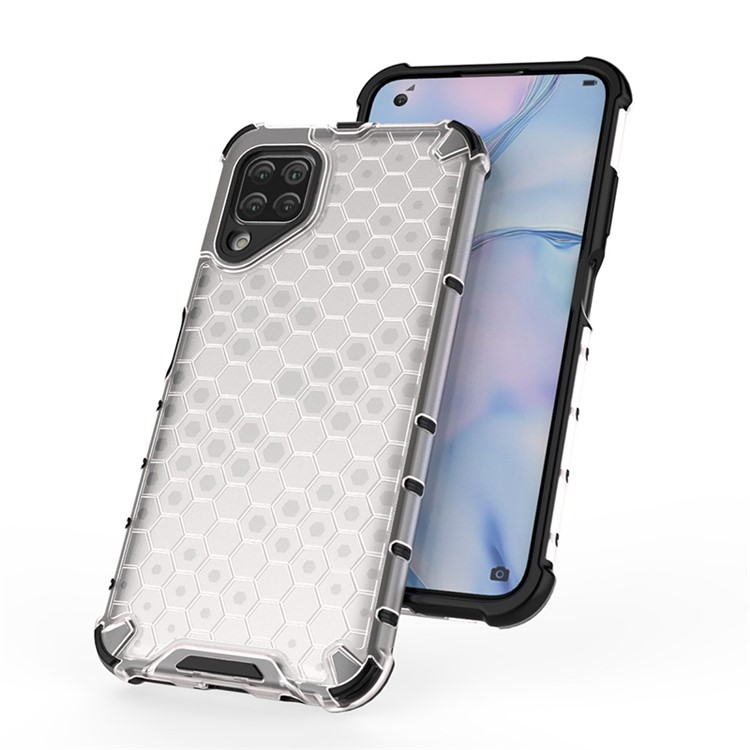 Honeycomb Padrão à Prova de Choque TPU + PC Combina Para Huawei P40 Lite/nova 7i/nova 6 SE - Branco